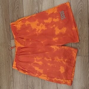 TOMMYINNIT Orange Tie Dye Cotton Sz Small‎ Mens Casual Athletic Sweat Shorts